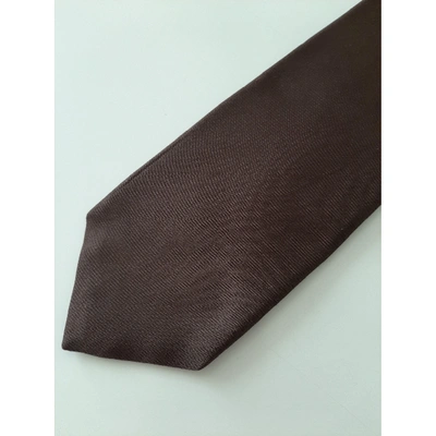 Pre-owned Barba Silk Tie In Brown