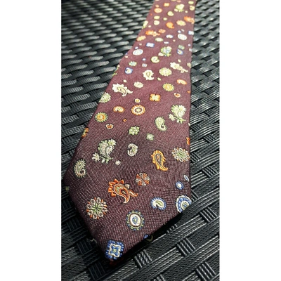 Pre-owned Etro Brown Silk Ties