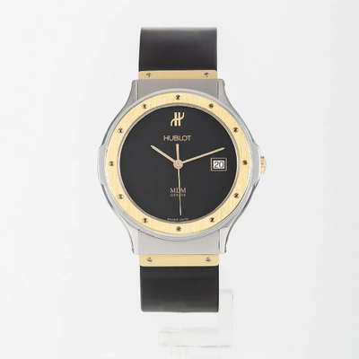 Pre-owned Hublot Mdm Black Gold And Steel Watch