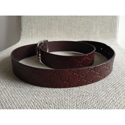Pre-owned Gucci Brown Leather Belt