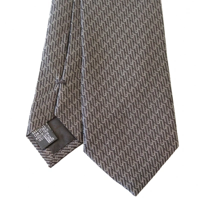 Pre-owned Emporio Armani Silk Tie In Grey