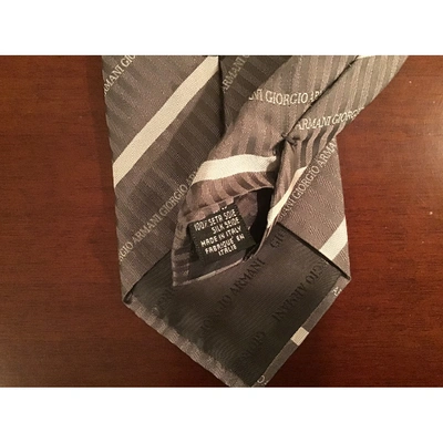 Pre-owned Giorgio Armani Silk Tie In Grey