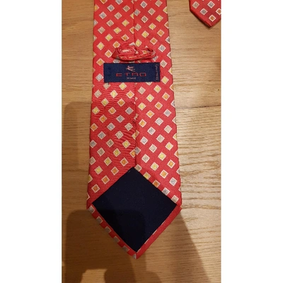 Pre-owned Etro Silk Tie In Red