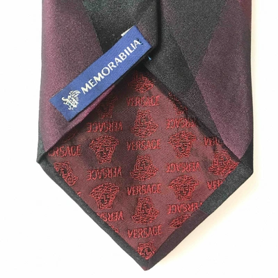 Pre-owned Versace Silk Tie In Burgundy