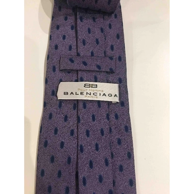 Pre-owned Balenciaga Silk Tie In Purple