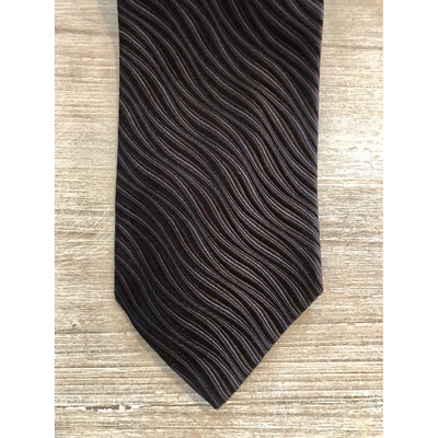 Pre-owned Gucci Silk Tie In Brown