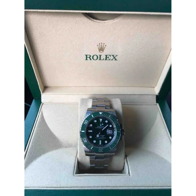 Pre-owned Rolex Submariner Green Steel Watch