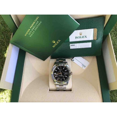 Pre-owned Rolex Sky-dweller Grey White Gold Watch