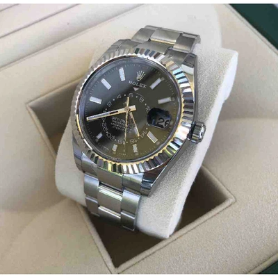 Pre-owned Rolex Sky-dweller Grey White Gold Watch
