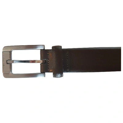Pre-owned Hugo Boss Brown Leather Belt
