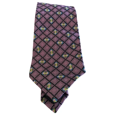 Pre-owned Gucci Silk Tie In Purple