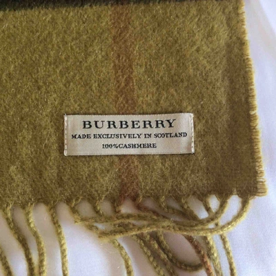 Pre-owned Burberry Cashmere Scarf & Pocket Square In Yellow