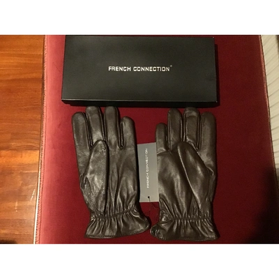 Pre-owned French Connection Leather Gloves In Brown