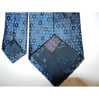 Pre-owned Etro Silk Tie In Blue