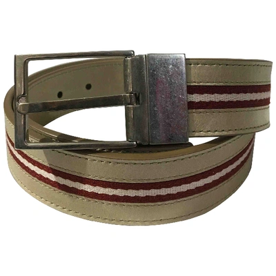 Pre-owned Bally Leather Belt In Beige