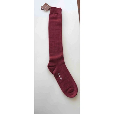 Pre-owned Loro Piana Cashmere Gloves In Burgundy