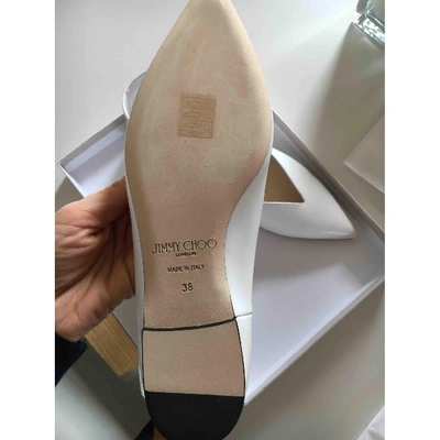 Pre-owned Jimmy Choo White Leather Ballet Flats