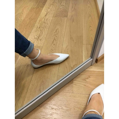 Pre-owned Jimmy Choo White Leather Ballet Flats