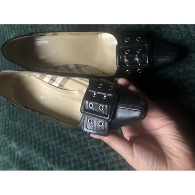 Pre-owned Burberry Black Leather Heels