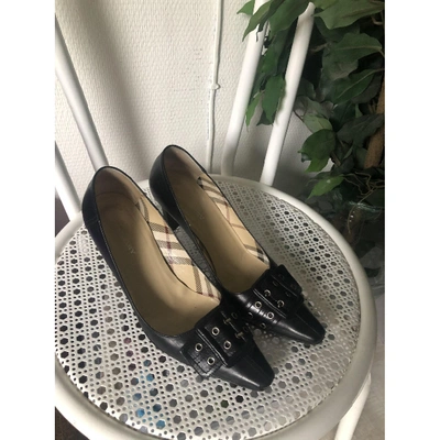 Pre-owned Burberry Black Leather Heels