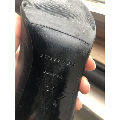Pre-owned Burberry Black Leather Heels