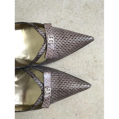 Pre-owned Dolce & Gabbana Beige Python Heels