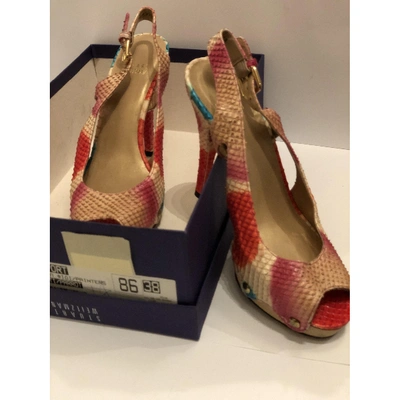 Pre-owned Stuart Weitzman Patent Leather Sandals In Multicolour