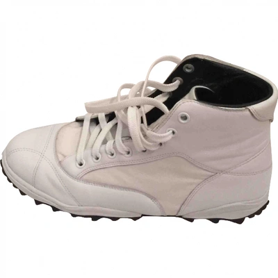 Pre-owned Yohji Yamamoto Leather Trainers In White