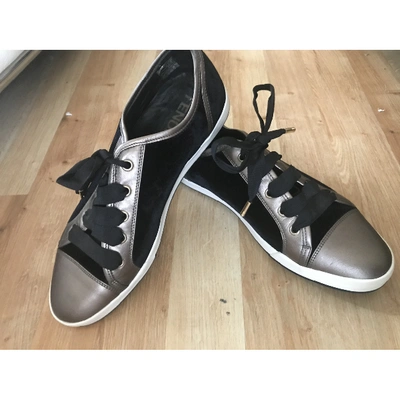 Pre-owned Fendi Black Velvet Trainers