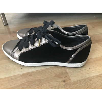 Pre-owned Fendi Black Velvet Trainers