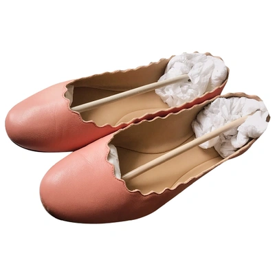 Pre-owned Chloé Lauren Pink Leather Ballet Flats