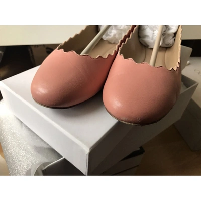 Pre-owned Chloé Lauren Pink Leather Ballet Flats