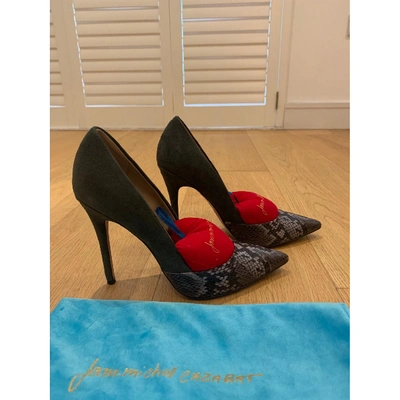 Pre-owned Jean-michel Cazabat Anthracite Suede Heels