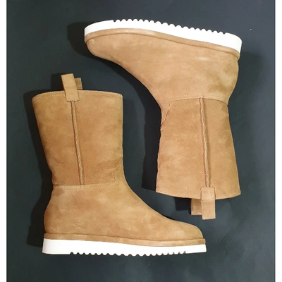 Pre-owned Off-white Snow Boots In Camel