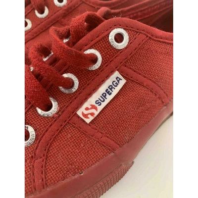 Pre-owned Superga Cloth Trainers In Red