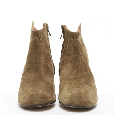 Pre-owned Isabel Marant Étoile Khaki Suede Ankle Boots