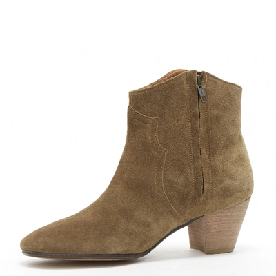 Pre-owned Isabel Marant Étoile Khaki Suede Ankle Boots