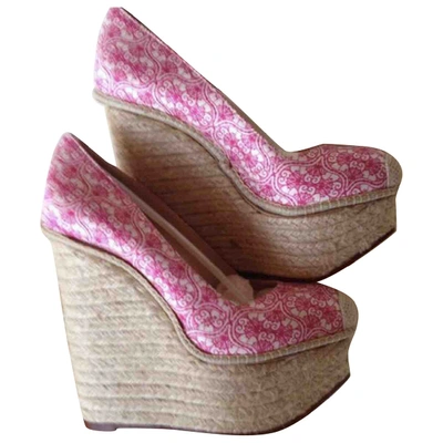 Pre-owned Charlotte Olympia Cloth Espadrilles In Pink