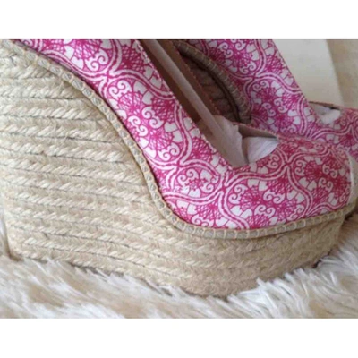 Pre-owned Charlotte Olympia Cloth Espadrilles In Pink