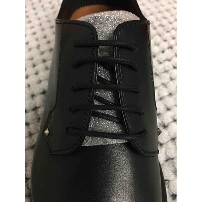 Pre-owned Valentino Garavani Leather Lace Ups In Black