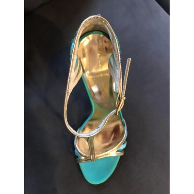 Pre-owned Luis Onofre Leather Sandals In Turquoise