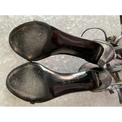 Pre-owned Lanvin Leather Sandals In Silver