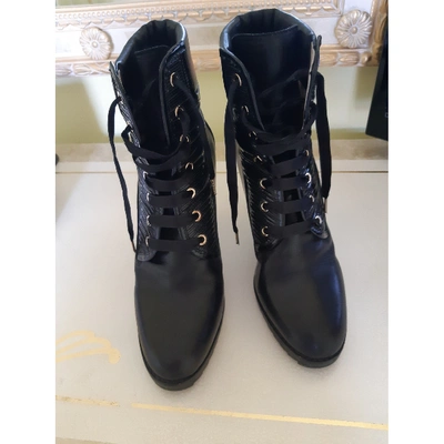 Pre-owned Alberto Guardiani Black Leather Ankle Boots