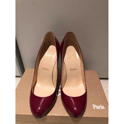 Pre-owned Christian Louboutin Patent Leather Heels In Burgundy