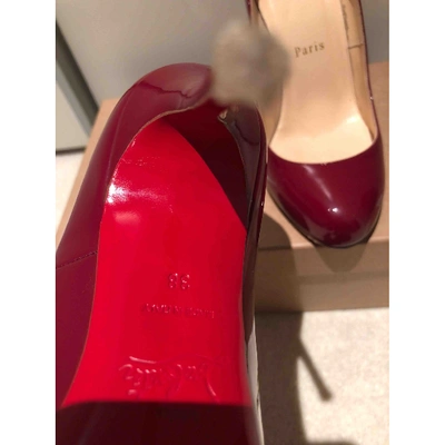 Pre-owned Christian Louboutin Patent Leather Heels In Burgundy