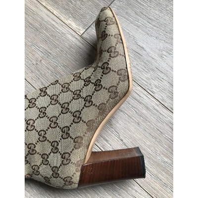 Pre-owned Gucci Beige Cloth Boots