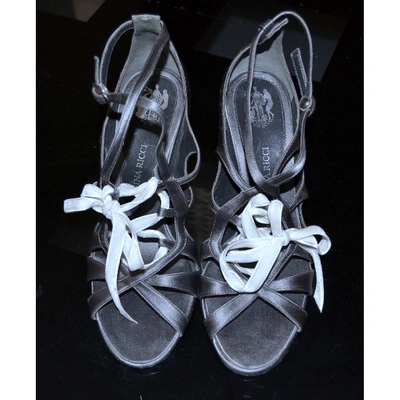 Pre-owned Nina Ricci Cloth Sandals In Anthracite