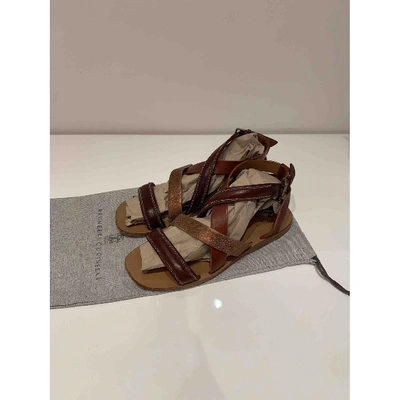 Pre-owned Brunello Cucinelli Leather Sandal In Brown