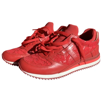 Pre-owned Dolce & Gabbana Red Leather Trainers