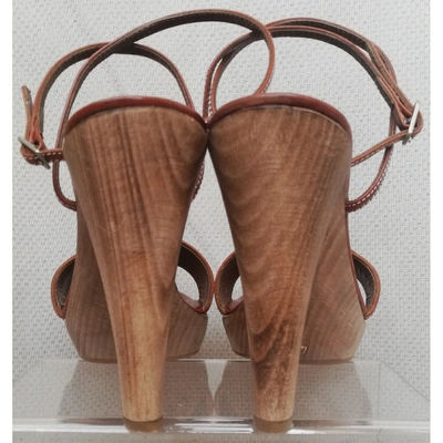 ALBERTO GUARDIANI Pre-owned Leather Mules & Clogs In Brown